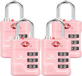 SURE LOCK TSA Approved Luggage Lock – 3-Digit Resettable Combination Padlock with Open Alert Red Dot, Large Easy-Read Dials for Suitcases, Backpacks, Gym & School Lockers(Pink 4 pk) by Hopeyoucanstaysafe