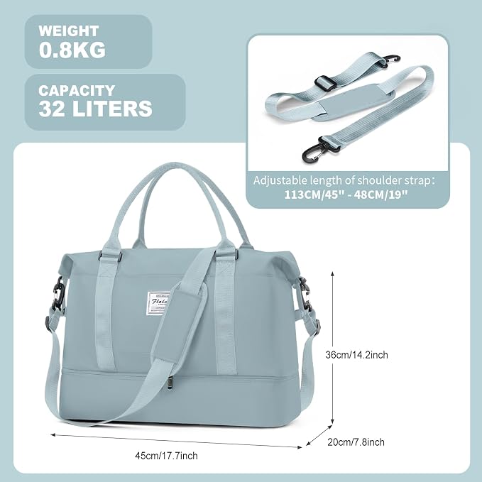 Travel Duffel Bag, Sports Tote Gym Bag, Shoulder Weekender Overnight Bag for Women - Image 7