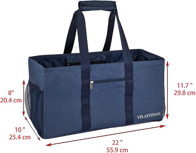 YELAIYEHAO Large Utility Tote Bag, Foldable Collapsible Tote for Storage Pool BeachShopping picnic laundry gym and Luggage - Image 2