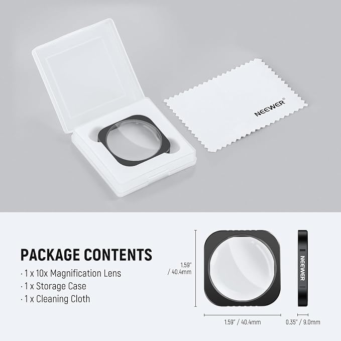 NEEWER 10X Macro Lens Compatible with Insta360 Ace Pro/Ace Pro 2, Action Camera Magnification Lens, Not Waterproof, NOT Compatible with Updated Version Redesigned Round Octagonal Lens Guard, LS-C40 - Image 3