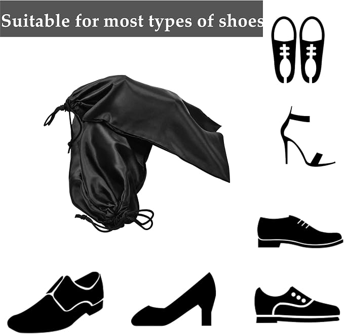 GONGKANGYUAN 20 Pack Satin Shoe Bags for Travel, Drawstring Shoe Storage Bags for Men and Women, Dustproof Moisture-Proof Shoe Pouches for Packing & Organizing Shoes - Image 3