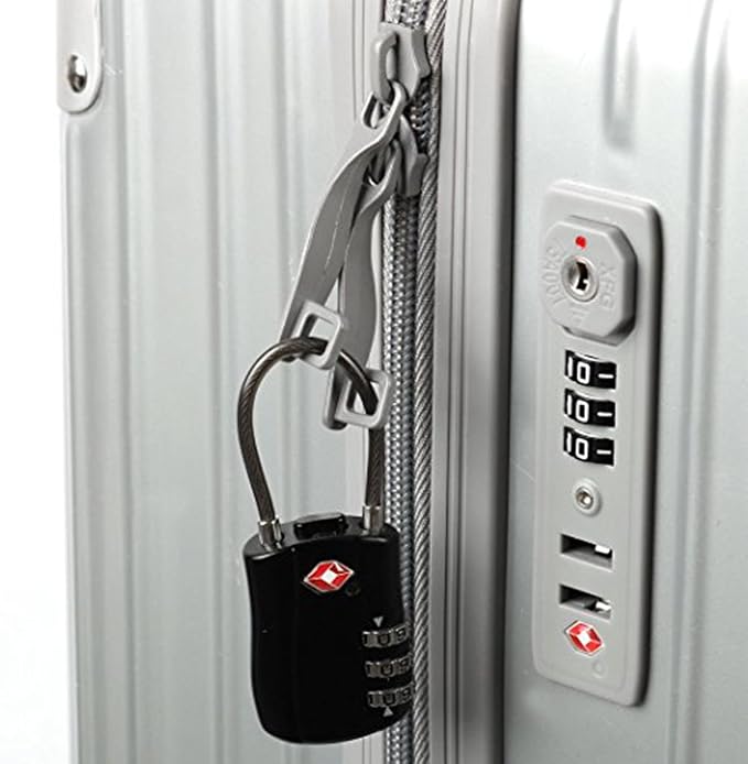 TSA Approved Travel Combination Cable Luggage Locks for Suitcases-4 Pack (Black) - Image 6