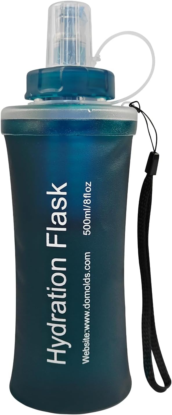 500ML Collapsible Water Bottle with Filter for Hiking, Camping & Travel - TPU Soft Flask, 0.1 Micrometer Hollow Fiber Membrane for Clearer, Better Tasting Outdoor Water(Hunter Green) by BUTIE