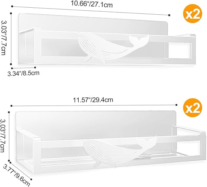 Magnetic Spice Rack for Refrigerator, 4-Pack Metal Seasoning Organizer for Kitchen Storage Organization, Space Saving Magnetic Shelf for Fridge, Pantry, Laundry Room, White - Image 3
