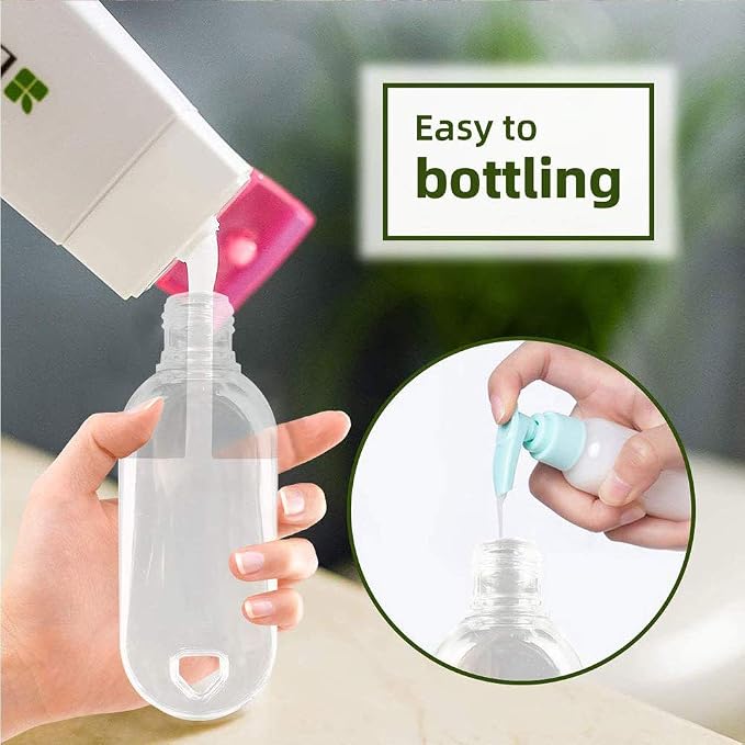 HATTIE 50Pack Travel Plastic Clear Keychain Bottles 50ml/2oz Portable Leakproof Squeeze Small Bottles With Flip Cap Refillable Empty Containers for Lotion Soap Toiletry - Image 4