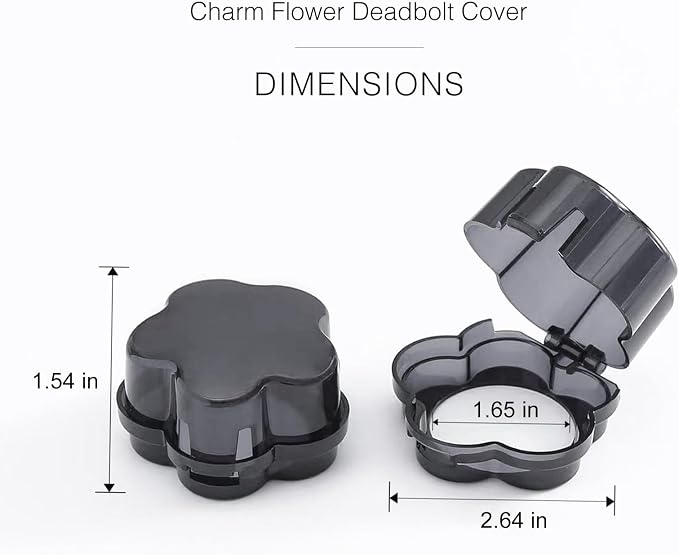2 Pack Charm Flower Childproofing Door Lock Door Safety Deadbolt Lock Cover for Dogs Childproof Door Locks Deadbolts Dead Bolts Safety Lock with Self Adhesive, Black - Image 2