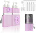4 in 1 Travel Toiletry Containers,TSA Approved Refillable Travel Size Toiletries Bottles Set with Suction Cup for Smooth Walls - for Shampoo,Conditioner,Body Wash,Lotion.(Pink) by TechoEcho
