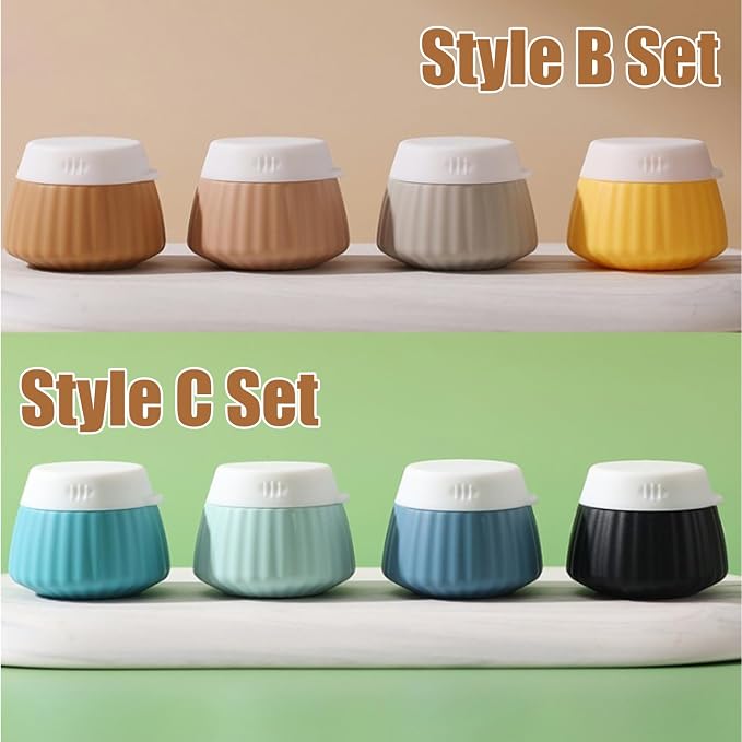 4 Pack Travel Size Silicone Cream Containers, Leak Proof Refillable Toiletry Bottles for Toiletries with 4 Scoops, Labels and Clear Bag, Suitable for Travel Shampoo and Conditioner Bottles (B) - Image 7