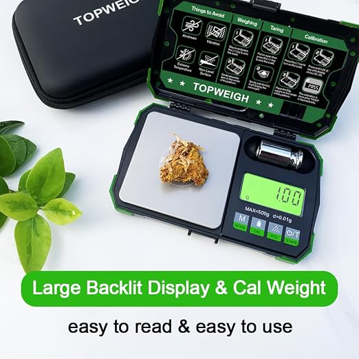Pocket Scale, Dual Powered, Precision Gram Scale with Zipper Case | Digital Small Coin Scale, Large Backlight Display, 500g x 0.01g, 6 Weighing Units,Cal Weight, USB Cable Included - Image 5