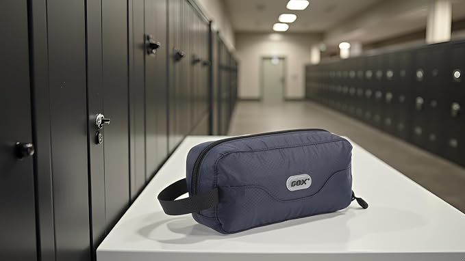 GOX Travel Small Toiletry Bag for Men Nylon Dopp Kit Medicine Bag Travel Organizer Pouch Shave Kits for Teens Toiletry Essentials Bathroom Compact (Navy, 7.9 * 3.7 * 2 Inches) - Image 3