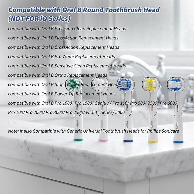 Electric Toothbrush Travel Case for Oral-B Toothbrushes - 4 Pcs Toothbrush Head Covers Compatible with Oral B Electric Toothbrush Heads (Blue) - Image 4
