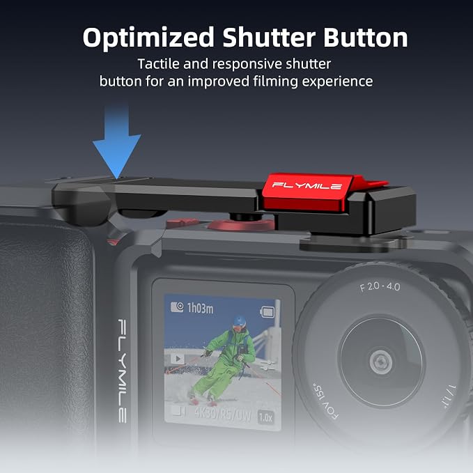 BRDRC Grip Kit for DJI Action 6 (with Cage), Handle Holder Bundle Expansion Mount with Shutter Button, Quick Release, Cold Shoe for DJI Osmo Action 6 Accessories - Image 7