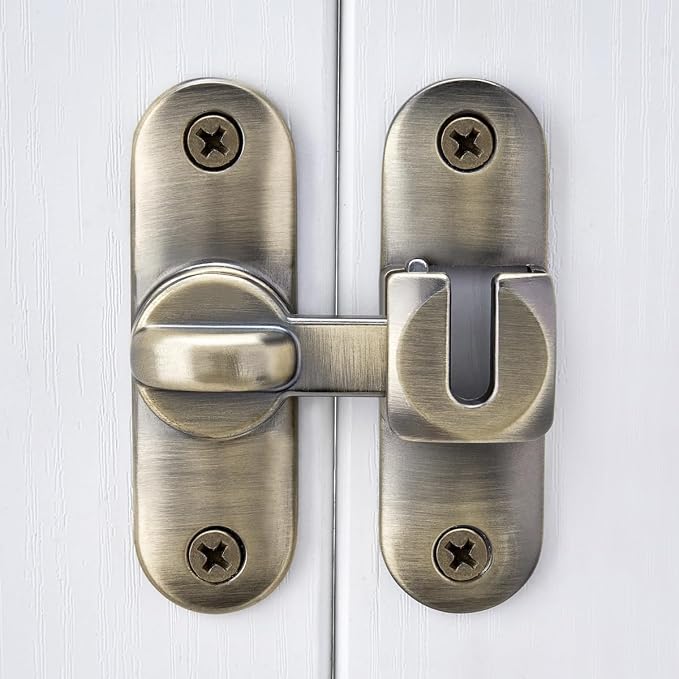 2 Packs Bronze 90/180 Degree Barn Door Latches,Flip Gate Lock | Zinc Alloy Flip Gate Latches,Right Angle Door Lock,for bedroom,garage,sliding door,window,cabinet,drawer,pet enclosures - Image 5