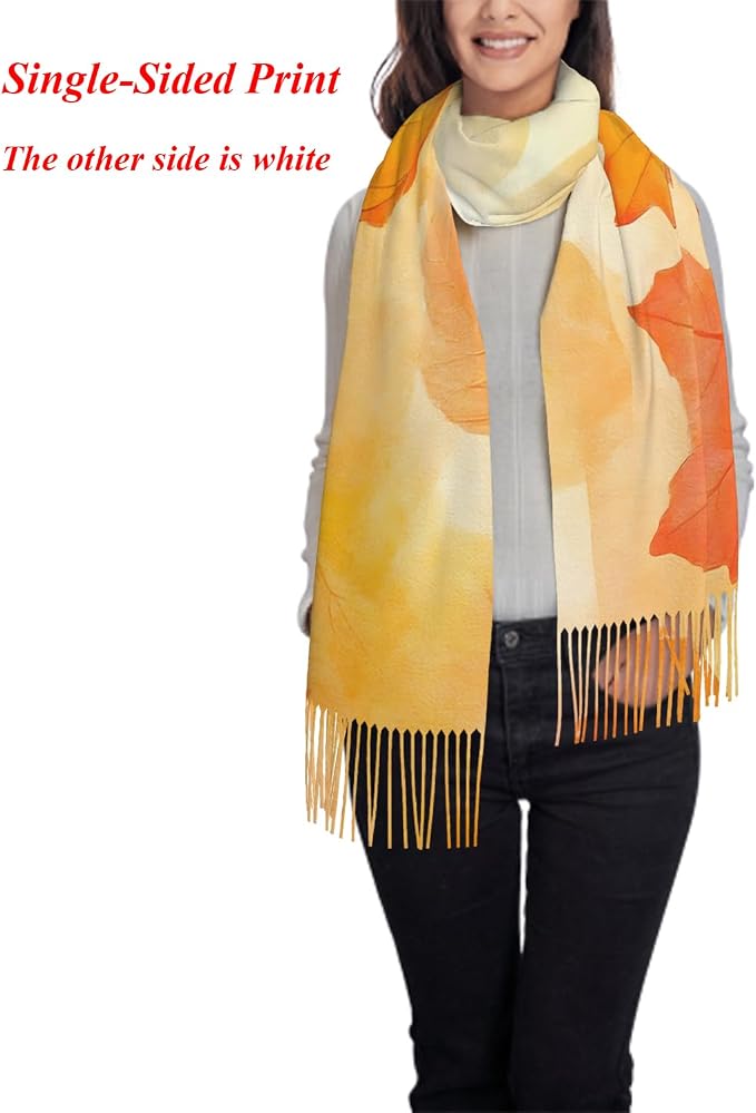 IBILIU Oversize Scarf for Women Floral Flower Purple Prune Color Scarf Tassel Scarves Fall Winter Shawl Wraps - 77.6 x 28.3in - Image 2
