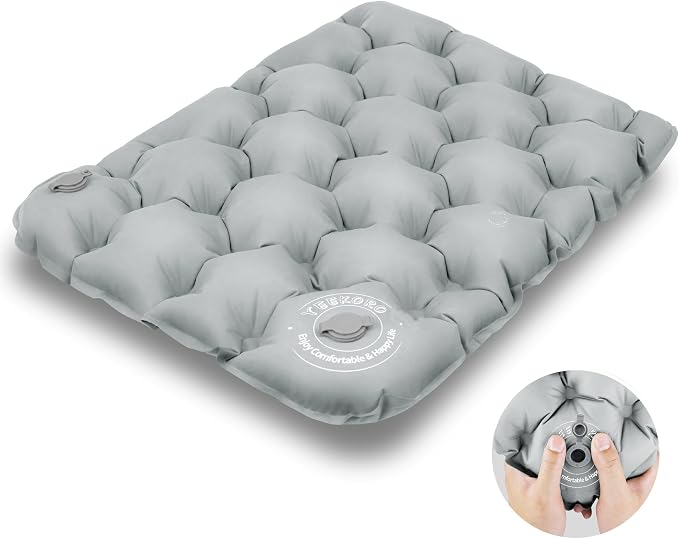 Inflatable Seat Cushion, Porous Design Sitting Pad, Air Seat Cushion, Portable Seat Cushions for Airplane Wheelchair Office Camping by YEEKORO