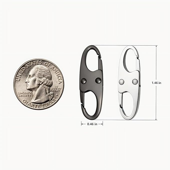 6 Pcs Anti Theft Zipper Clips, Elegant Zinc Alloy Small Carabiner Clip for Backpacks Purse Luggage, Double Opening Zipper Lock for Travel, Space Gray & Silver - Image 2