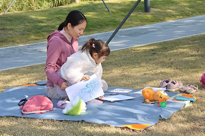 Orga'Neat Pocket Picnic Blanket, Compact Lightweight Tarp for Camping | Foldable, Easy to Carry, Water Resistant Sandproof Washable Quick Dry Mat for Beach, Festival, Travel, Outdoor Recreation - Image 6