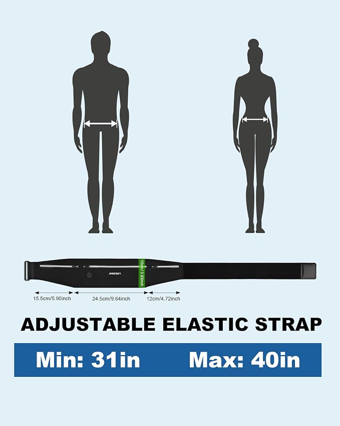 Running Belt Fanny Pack for Men Women - 3 Pocket Waist Pack | Slim，Breathable, Running Phone Holder Fits Up to 6.9" Phones - Runner Marathon Jogging Race Belt Workout Exercise Fitness - Image 4