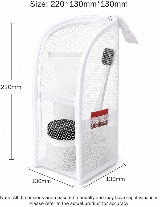 Standing Toiletry Bag for Travel & Gym – Lightweight Waterproof Travel Makeup Bag Organizer, Self-Standing Portable Toiletry Pouch for Weekend Trips Business Daily Use,White - Image 5