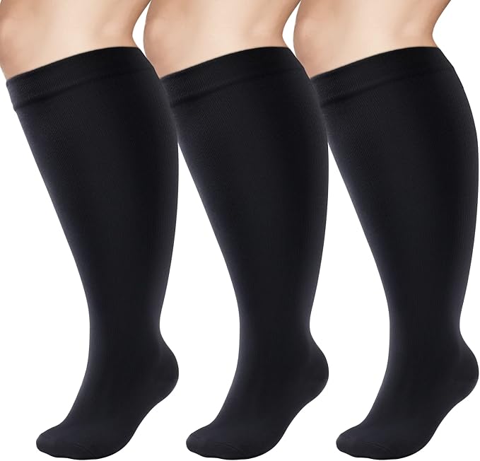 Compression Socks for Women &Men Wide Calf, Plus Size 15-20 mmhg,Knee High,compression stockings by COMPRESSIONSOCKS