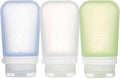 humangear GoToob+ 3-Pack, Medium (2.5 fl oz), Clear/Green/Blue | Refillable & Leak-Proof Silicone Travel Size Bottles with Locking Cap for Toiletries, Camping & TSA Carry-On by humangear