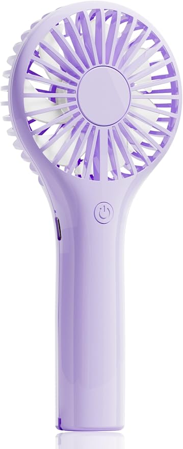 Edvision Portable Mini Fan - Powerful Personal Handheld Fan with 3 Speeds, Cute and Small, USB Rechargeable for Travel/Lash/Makeup/Outdoor/Home,Purple by Edvision