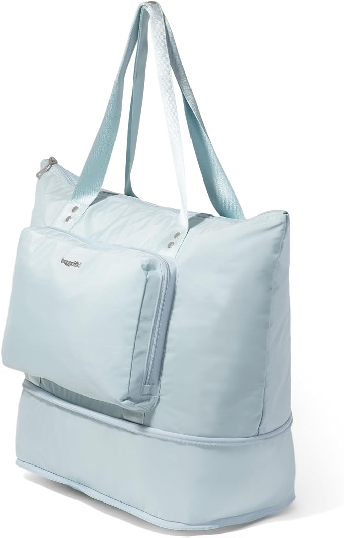 Baggallini Carryall Expandable Lightweight Travel Tote 22" Packable Folding Compact Nylon Washable Weekender w/Luggage Sleeve - Image 10