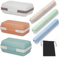 3Pcs Travel Soap Case and 3Pcs Toothbrush Travel Case Set,Leakproof Soap Dish with Lid Portable Toothbrush Holder for Traveling, Camping, Bathroom- Waterproof Drawstring Bag for Boot Backpack by Unknown