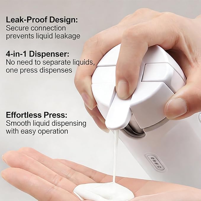 EdenEcho 4 in 1 Travel Dispenser, 4 Pack 30ML/1OZ Travel Bottles with Stickers for Toiletries, Leak Proof Travel Size Containers, Portable for Shampoo Lotion Conditioner Cream White - Image 5