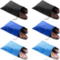 6 Pack Waterproof Nylon Shoe Bags Travel Bags for Men Women (Black+Blue+Sky Blue, 15.1"(L) x12.2"(W)) by FASYACO
