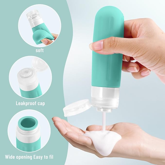 Travel Bottles for Toiletries 18Pack Containers Travel Size Toiletries | TSA Approved Leak Proof Refillable Liqus Shampoo And Conditioner travel Essentials toiletry Bottles Blue - Image 3