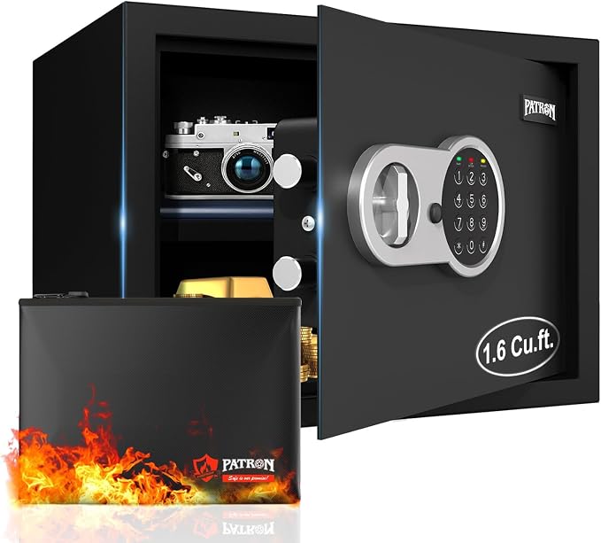 [ 1.6 Cu.ft. ]PATRON Fireproof Safe for Home,Document Safe Box Office,Digital Security Home Safes,Cabinet Safes for Money Cash,Wall Safes with Electronic Keypad for Hotel House Business,1.6 Cu.ft. by Safeisourpromise%EF%BC%81
