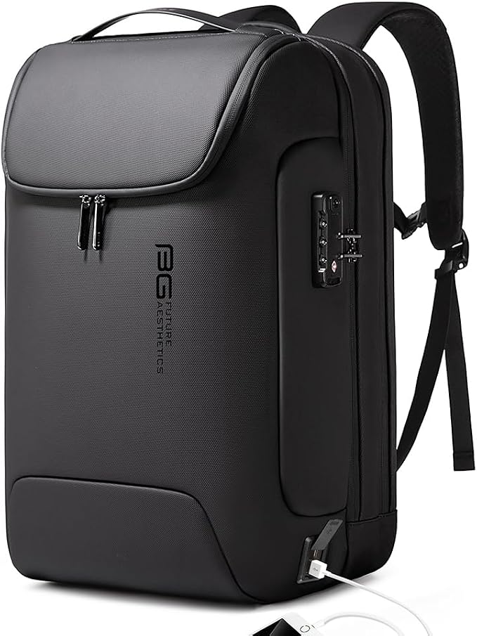 BANGE Men's Anti-Theft Backpack,Waterproof Fashion Travel Backpacks,High Tech Backpack with USB3.0 Charging Port,Business Laptop Backpack Fits 17.3 Inch Notebook… by BANGE