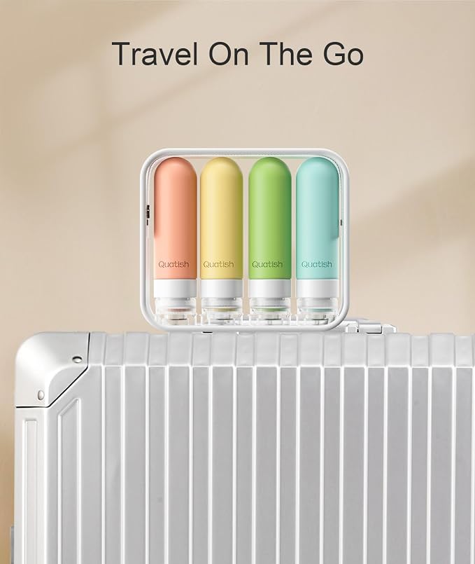 Quatish Travel Bottles for Toiletries, Original Patented Leak Proof Travel Size Containers, 3 oz Tsa Approved Silicone Shampoo and Conditioner Bottles, 4 Pack, Multi-Color - Image 6