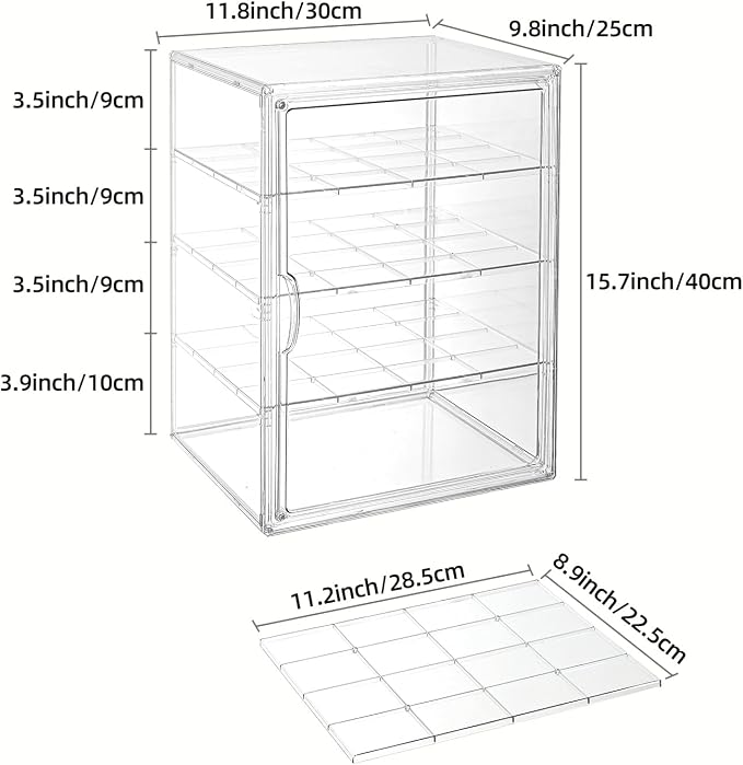Pastry Display Case，4-Tier Adjustable Clear Bread Storage with Magnetic Door，Bread Box for Kitchen Countertop，15.7x11.8x9.8xinch (4 Tier-1 Pack) - Image 3