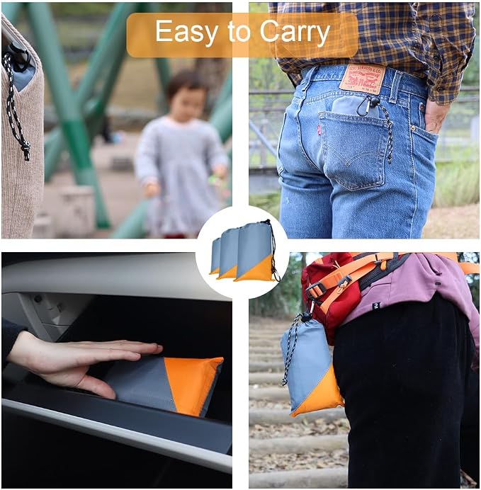 Orga'Neat Pocket Picnic Blanket, Compact Lightweight Tarp for Camping | Foldable, Easy to Carry, Water Resistant Sandproof Washable Quick Dry Mat for Beach, Festival, Travel, Outdoor Recreation - Image 4