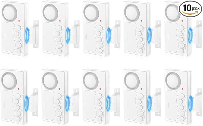 Greencycle Freezer Door Alarm (3/15/30/60S Delay), Door Alarms for Home Security Kids Safety, Close Doors Reminder 108dB Loud, 4Modes, 3 Adjustable Volume for Home, Business, Office, Gate, Shop, 10PK by greencycle