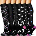 Compression Socks for Women & Men Circulation(6 pairs)-Graduated Supports Socks for Running, Athletic Sports by LaiteHebe