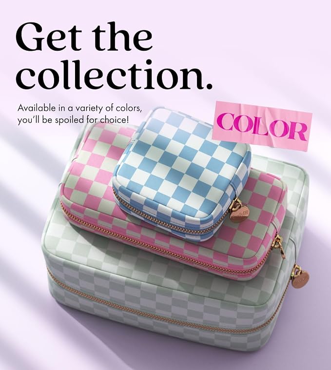 Makeup Bag for Women, Travel Cosmetic Organizer, Waterproof Toiletry Pouch | Small Nylon Cosmetic Bag with Zipper, Water-Resistant Beauty Pouch for Purse, Travel Essentials, Make up Case - Image 5
