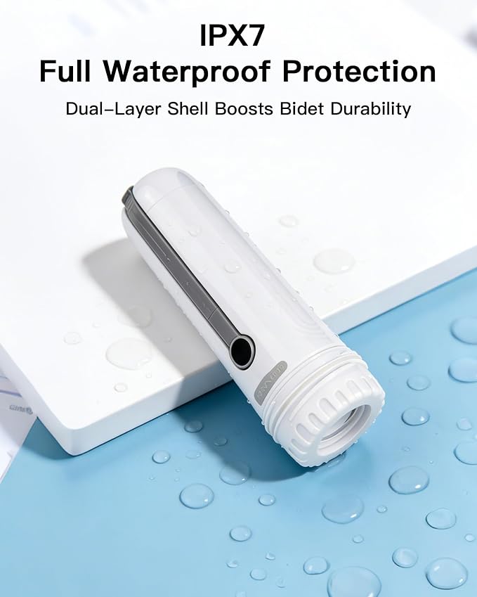 Portable Bidet for Travel, 800mAh Electric Handheld Bidet with 380ml Bottle | Rechargeable Handheld Bidet Sprayer, Peri Bottle for Women & Men, Works with Warm Water, Personal Hygiene Care - Image 8