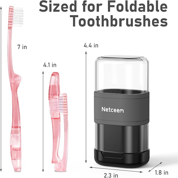 Toothbrush Travel Case Kit,Portable Folding Tooth Brush Holder and Toothpaste Cover Container with Mouthwash Cup, Oral Clean Tools Organizer for Traveling, Bathroom, Camping, Business Trip(1Pack） - Image 3