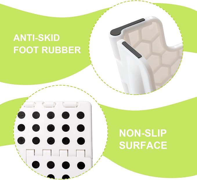 Delxo Folding Step Stool 9 inch,300Lbs Extra Wide Step Stool for Kids | Foldable Step Stool,15-Inch Extra Wide Non-Slip Foot Stools with Handle,Lightweight for Kitchen,Bathroom,Bedroom,Garden White - Image 7