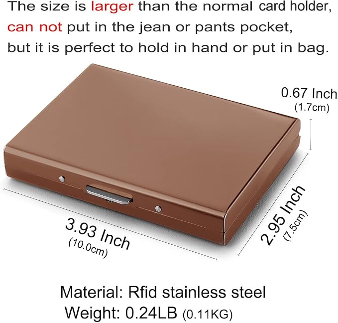 RFID Credit Card Holder Protector Metal Credit Card Wallet Business Card Holder for Men Women Gift Box Package (Copper) - Image 5