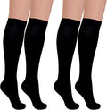 Pistha 2 Pairs Compression Socks for Women Men Sports and Travel(Black) | Knee High Compression Stockings Socks for Cycling Hiking Running Athletic by Pistha