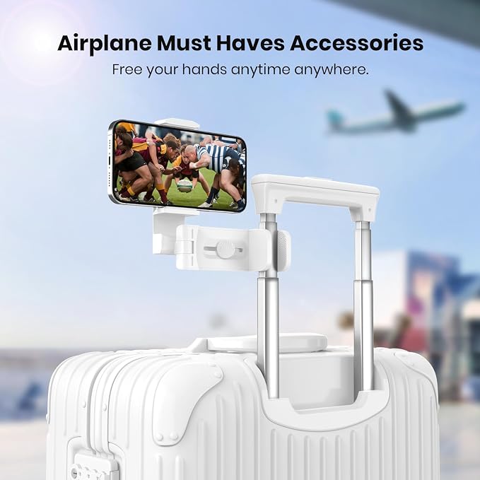 Klearlook Universal Flight Phone Holder, White, Foldable, 360 Rotation, Compatible with 4.7-6.9 Inch Phones - Image 2