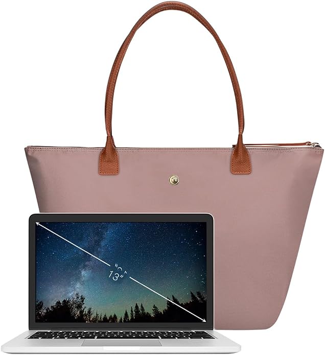 Nylon Tote Bag for Women, Shoulder Foldable Tote with Zipper | GM LIKKIE Large Capacity Waterproof Travel Work Top-handle Everyday Purse, Lightweight Weekend Hobo Handbag - Image 3