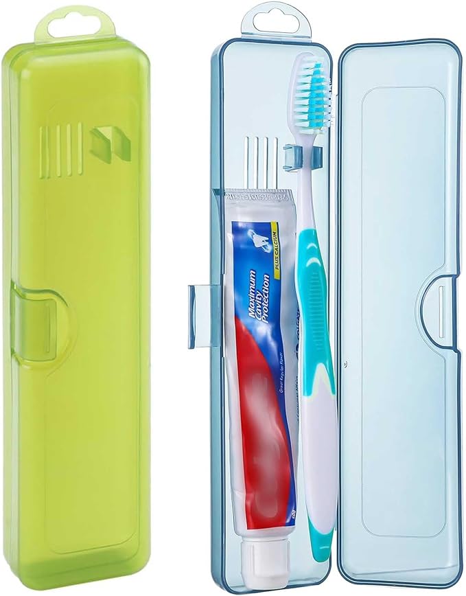 2 Packs Toothbrush Travel Case, Breathable Toothbrush Travel Holders | Quick Drying, Compact Portable Toothbrush Holder for Travel, Sleepovers, Vacation, Camping,Gym, Business Trips,Office, Cruise by MYLDH