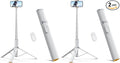 TODI 63" Phone Tripod, Extendable Selfie Stick with Wireless Remote and Phone Holder, Portable All-in-1 Cell Phone Tripod Stand for Video Recording, Compatible with iPhone/Android (White) (Pack of 2) by TODI