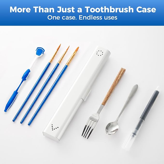 Toothbrush Travel Case Aluminum, Portable Toothbrush Holders Travel, Manual Toothbrush Case Container for Traveling, Bathroom, Camping, Business Trip-1Pack Silver - Image 7