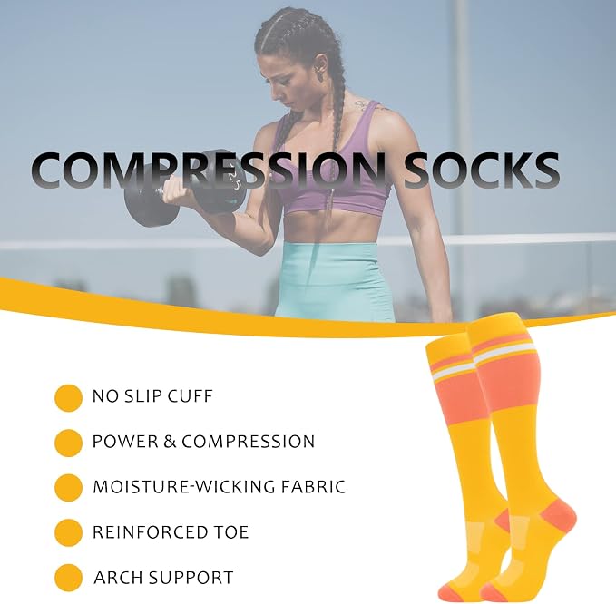 fenglaoda Compression Socks for Women Men 3 Pairs Graduated Compression Support Circulation Socks for Nurses - Image 2